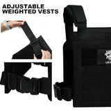 Adjustable Weighted Vest for Men Women – Tactical Vest for Rucking, HIIT & CrossFit, Fits 10x12 Plates, 600D , Weights Not Included