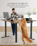 Marsail 63×55 in Electric Corner L-Shaped Standing Desk with 4-in 1 Electical Outlet
