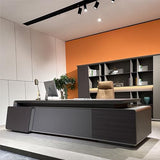 LSIGHTUS Office Table Wood Office Desk with File Drawers, Modern Large Executive Office Desk