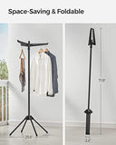 SONGMICS Clothes Drying Rack, 59-Inch Folding Laundry Drying Rack with 3 Rotatable Arms for Hangers, 4 Legs, Black ULLR510B01