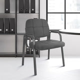 CLATINA Waiting Room Guest Chair with Bonded Leather Padded Arm Rest