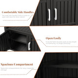 EasyUp Shoe Bench Entryway, Waterproof Resin Shoe Cabinet,Outdoor Shoes Storage Bench, 2-Tier Hallway Shoes Rack with Adjustable Shelves for Entryway, Living Room, Bedroom(Black,3 Door)