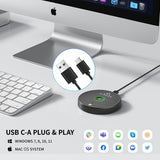 AIRHUG USB Microphone No Speaker,Desktop Computer Mic, Mute Button with LED Indicator,AI Noise Reduction,Plug & Play Omnidirectional