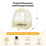 Lenotos Pop Up Sports Tent, Instant Clear Bubble Tent, with Removable Top Cover, Outdoor All Weather Shelter, for Watching Sports, Cheering, Fishing and Camping (50" L x 50" W x 62" H)