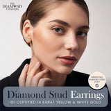 The Diamond Channel CERTIFIED 1 to 12 Carat LAB GROWN Solitaire Diamond Stud Earrings Round Cut 4 Prong Screw Back (F-G Color, VS1-VS2 Eye Clean Clarity)