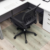 Mind Reader Tempered Glass Chair Mat, Clear Floor Protector for Hard Floors or Low-Pile Carpet Only