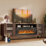 Fireplace TV Stand for 80” TVs, Walnut