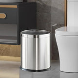 LEASYLIFE 2.6Gallon/10L，Stainless Steel Bathroom Trash Can,Chrome Trash Can