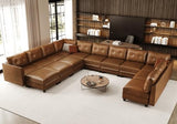 LLappuil Faux Leather Modular Sofa with Storage, Modern Comfy Sectional Couches for Living Room | Oversized 14 Seater