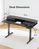 48″ x 24″ Electric Standing Desk with 2 Drawers, C-Clamp Mount Compatible, Height Adjustable Computer Desk