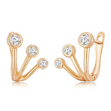 YOIHUR Glod Triple Illusion Claw Stud Earrings for Women, Multiple Huggie Hoop Earrings for One Hole, Rose Gold Earrings for Women Trendy Simple Hypoallergenic Jewellery Festival's Gifts