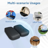 Adjustable Seat Cushion, Memory Foam Office Chair Cushion, Car Seat Cushion, Foldable Travel Cushion for Tailbone Pain, Sciatica Pain Relief (Medium)