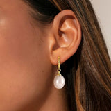 YOIHUR Pearl Earrings for Women, 14K Gold Plated Pearl Drop Dangle Earrings Zircon Stud Earrings Trendy Hypoallergenic Wedding Gold Hoop Earrings Bridesmaid Jewelry Gift