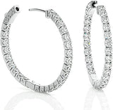 1 1/5 to 10 Carat Moissanite Inside Out Hoop Earrings for Women