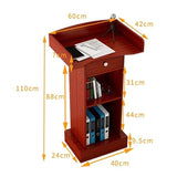 Podium Portable Lectern Wooden Podiums with Drawer and Open Storage Podium Stand Conference Table