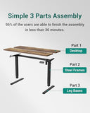 CubiCubi Electric Standing Desk, 48 x 24 Inches Height Adjustable Sit Stand Desk, Rustic Brown