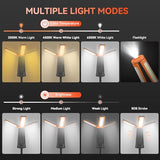AKOFUN 15000 mAh Rechargeable Camping Light with Stand, Cordless Work Light with 3 LED Lamp Heads, 5500 Lumens Dimmable Camping Essentials Gear Emergency Flashlight with 86" Detachable Tripod, Orange