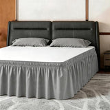 ANARACHON Twin Bed Skirt, Elastic Wrap Around Bed Skirt Twin Size, Bed Skirts for Adjustable Bed, Easy Fit with 18" Drop Length Tailored Drop Dust Ruffle (Drey)