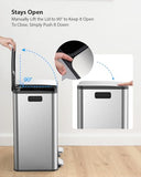 Lovewind Trash Can, 2 x 10.5 Gallon (2 x 40 L) Garbage Can for Kitchen Dual Compartment Recycling Kitchen Step Trash Bin