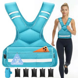 PJ PINJIAN Adjustable Weighted Vest for Men and Women,4-10lb Variable Body Weight Vest for Home Workouts, Running, Rucking, HIIT & Strength Training, Removable Ironsand Weights, Reflective & Pockets