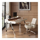 zhongxlla Standing Desk, Modern Home Office Desk with Storage, Stable Metal Frame