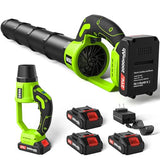 VASG Leaf Blower Cordless, 3 x 21V Batteries & Fast Charger Set, Variable Speed Mode, Lightweight Handheld Electric Leaf Blower for Lawn Care, Yard, Garden, Patio & Outdoor Cleanup