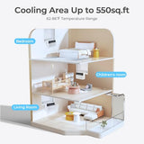 Electactic 12000BTU U-Shaped Window Air Conditioner,AC Window Unit Cools up tp 550 Sq.Ft, 3-in-1 Air Condtioner Unit with Full Window View,Energy-saving,6 Modes,24H Timer, White