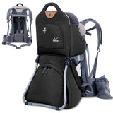 Wipha Baby Backpack Carrier, Toddler Carrier with Canopy, Adjustable and Safe Hiking Backpack for Baby(Creeper III-Black)
