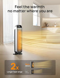 DREO Space Heater Indoor, 25" 11.5ft/s Fast Portable Room Heater with Remote and Thermostat, 3 Modes, Overheating & Tip-Over Protection, Electric Heaters for Indoor Use Large Room, Bedroom, Silver