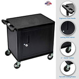 Luxor LP26C-B 26"H AV Cart - Two Shelves Cabinet