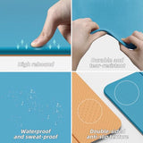 Foldable Yoga Mat 75"x31.5"x0.24" - Extra Large Lightweight TPE Exercise Mat, Double Non-Slip for Pilates, Home Workouts & Outdoor Use (Blue-orange)