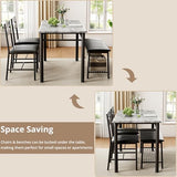 IRONCK Dining Table Set for 4, Kitchen Table with Upholstered Bench and 2 Chairs