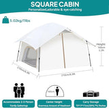Chihee Camping Tents Pop up Easy Setup 2-Person Instant Tent Outdoor Shelter Stand-up Tent Square Family Cabin with Mesh Windows External Rainfly Carry Bag Portable Spacious Ventilation Beach Travel