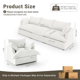 Oversized Modular Sectional Sofa, Comfy Down Fill Cloud Couch, 3 Seater Modular Sofa Couch with One Single Seat