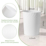 UUJOLY Bathroom Small Trash Can with Trash Bag Plastic Garbage Can Round Waste Basket for Bathrooms (White)