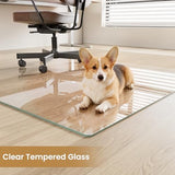 Tempered Glass Chair mat for Carpet, Office Chair Mat with Round Corner, Desk Chair Mat for Carpet