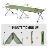 HOMSUPPLIE'S Folding Camping Cot,Outdoor Portable Camp Bed, Sleeping Cots with Carry Bag (Green)