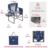 SUNNYFEEL Camping Directors Chair, Heavy Duty,Oversized Portable Folding Chair with Side Table, Pocket for Beach, Fishing,Trip,Picnic,Lawn,Concert Outdoor Foldable Camp Chairs