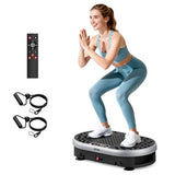 HTM Vibration Plate Exercise Machine with 120 Speed Levels, 9 Program Modes and Remote Control - 15 Min Timer, 300 lbs Capacity Vibrate Stand