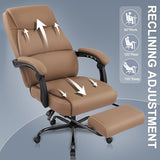 Misolant Big and Tall Office Chair with Footrest, High Back Desk Chair with Linkage Armrest, 90-155° Recline Executive Computer Chairs