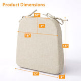 Ruqmuis Chair Cushions for Dining Chairs, 2" Thick Seat Cushions for Kitchen Chairs, 17'' x 16'', Set of 4, Beige
