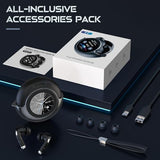 Wireless Earbuds with Smart Touch Screen & 180° Rotating Case – Bluetooth 5.4 Headphones