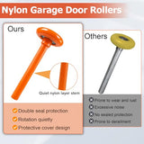 EXERAUO 12 Pack 2" Nylon Garage Door Rollers, 4" Nylon Layer Stem, Quiet/Smooth Garage Door Wheels Replacement, Double Seal 6200-2RS Bearings