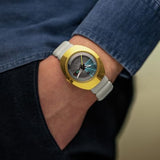 Rado - DiaStar Original Open Heart - Unisex Automatic Swiss Watch - 38mm Oval Black Dial - Grey Rubber Bracelet - R12165155