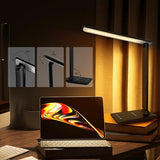 White crown LED Desk Lamp with 15W Wireless Charger & USB Port, Dimmable Table Lamp with 5 Lighting Modes, Sensitive Touch Control
