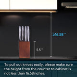 5.5“ Steak Knife Block Holder without Knives with 8 Slots - Wooden Steak Knife Storage Block only - Space Saver-Compact Design Steak Knives Organizer -by KITCHENDAO