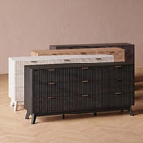 63" Wide Fluted 9 Drawers Dresser for Bedroom,Curved Edge,Black