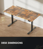 Height Adjustable Desk with Power Outlet & 1.38" Thick 3-Piece Desktop, Sit Stand Computer Desk for Home, Office