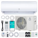 GarveeTech 9,000 Btus Mini Split Air Conditioning/Heating System, 19 Seer2 Inverter Mini Split Ac for Cooling Up to 450 Sq. Ft., Ductless Mini Split Heat Pump Wall Mount (19SEER2 9,000Btus,WIFI -115V)