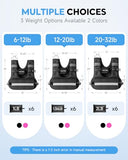 TAEVNO Adjustable Weighted Vest for Women Men, 6-12lb Comfort Fit - U-Shaped Ergonomic Weight Vest with 6 Removable Iron Sandbags, Large Front Mesh Pocket & Reflective Strips, Ideal for Running, Walking, Strength Training, HIIT, Cardio Workouts（Black)